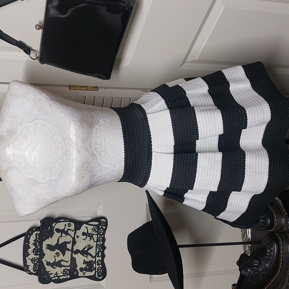 Xhilaration Bandage Skirt black and white small Beetlejuice - Picture 1 of 16